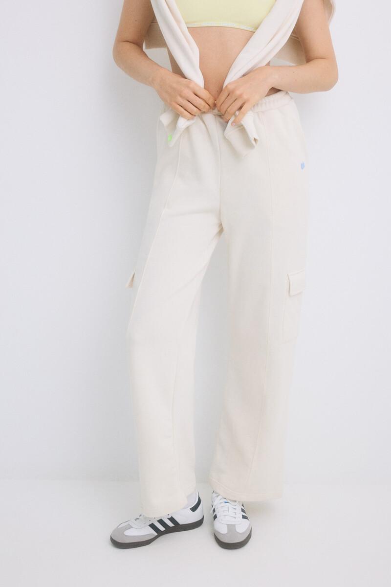 women'secret Pantalón largo flare felpa marfil Rebajas top