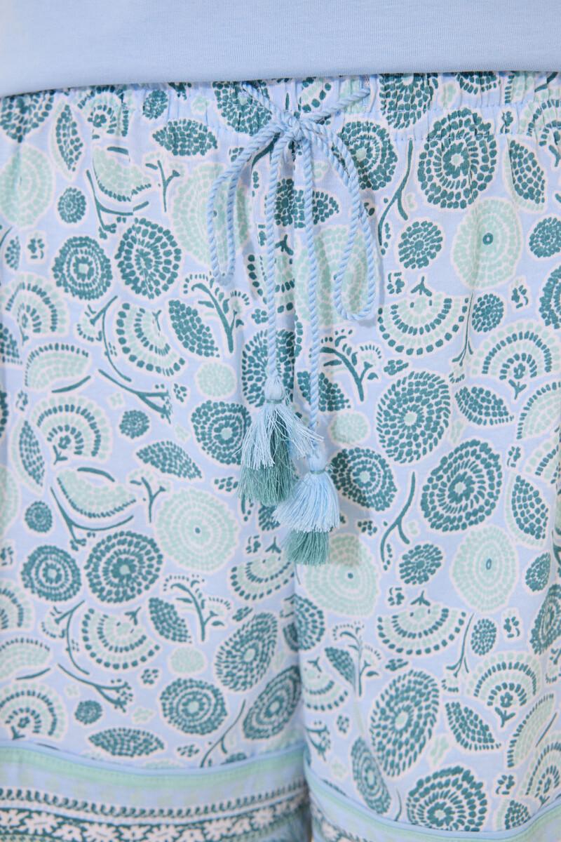 women'secret Pijama corto 100% algodón azul flores Oferta especial