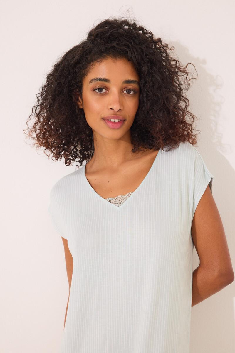 women'secret Camisón midi viscosa verde rayas Envío gratis