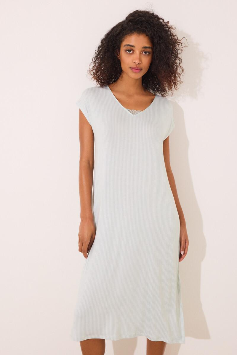women'secret Camisón midi viscosa verde rayas Envío gratis