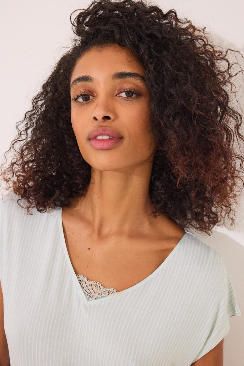 women'secret Camisón midi viscosa verde rayas Envío gratis