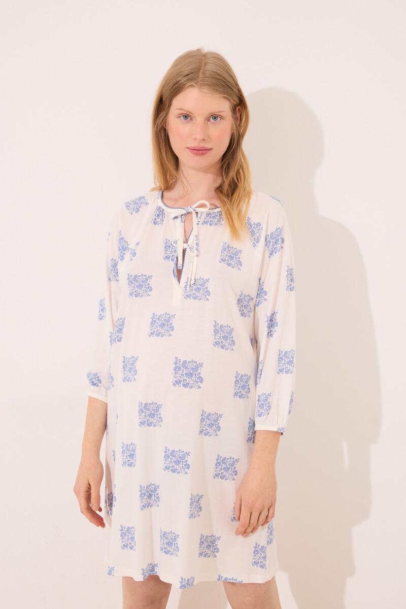 women'secret Camisón corto "maternity" blanco estampado boho COMPRAR AHORA