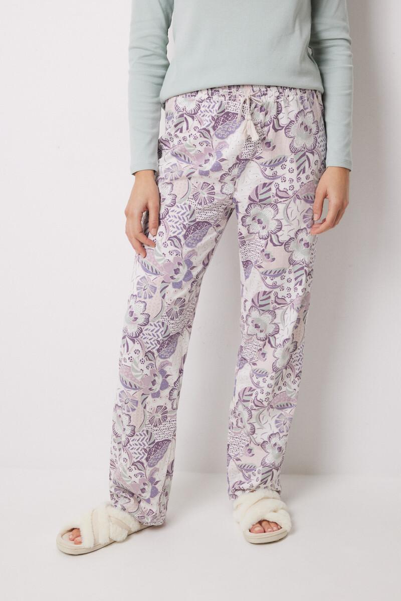 women'secret Pantalón largo 100% algodón flores ÚLTIMAS EDICIONES