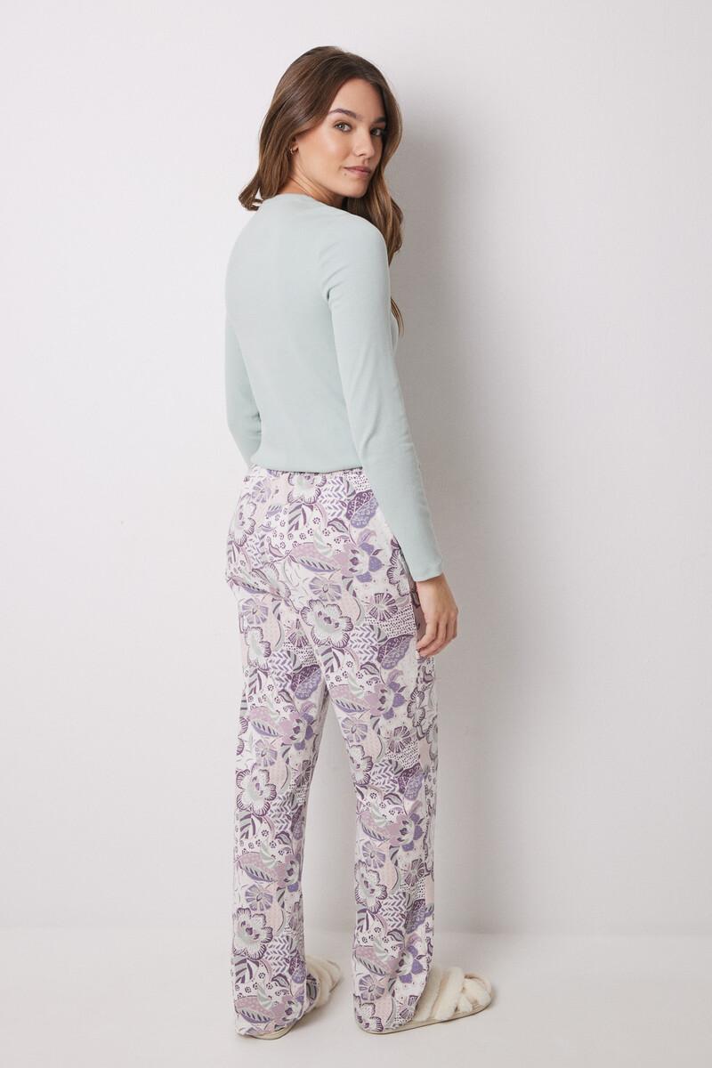 women'secret Pantalón largo 100% algodón flores ÚLTIMAS EDICIONES