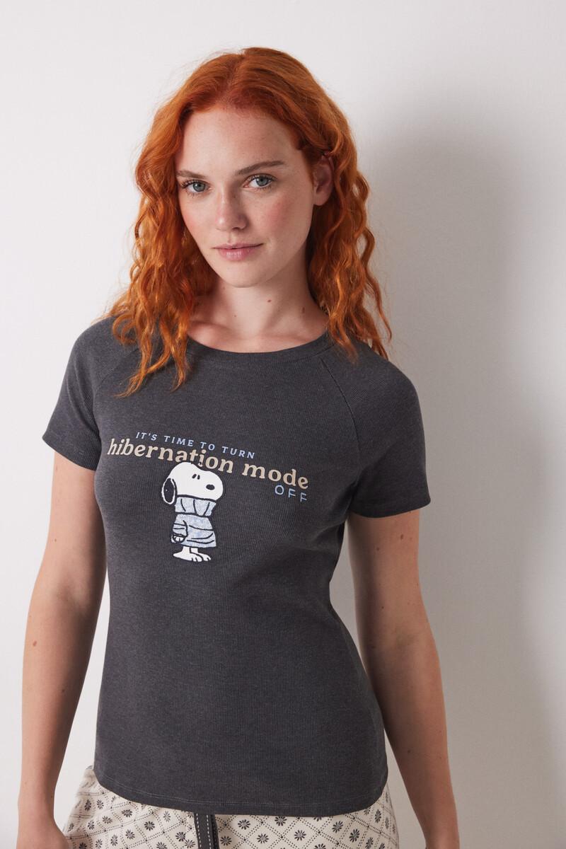 women'secret Camiseta manga corta canalé Snoopy Solo queda un día