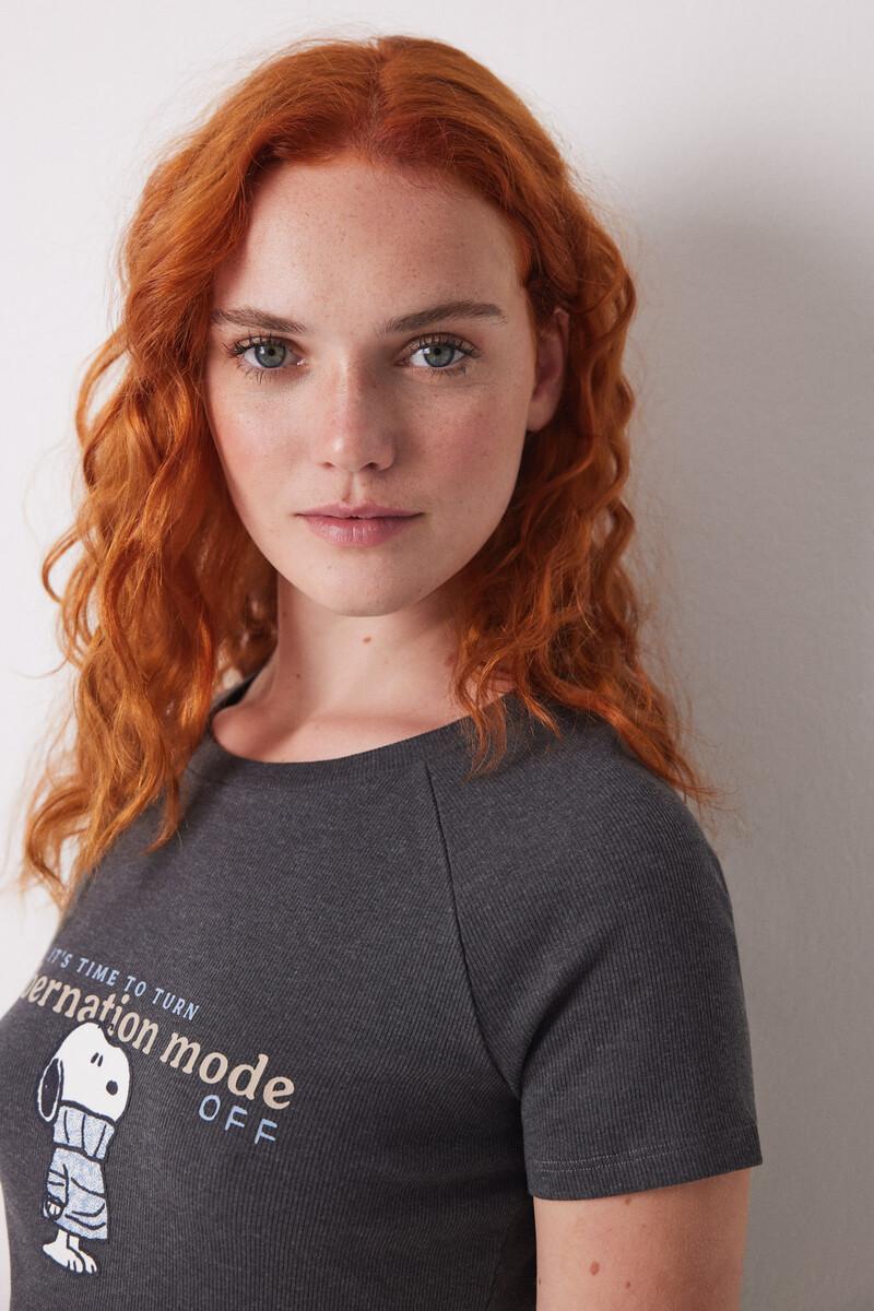 women'secret Camiseta manga corta canalé Snoopy Solo queda un día