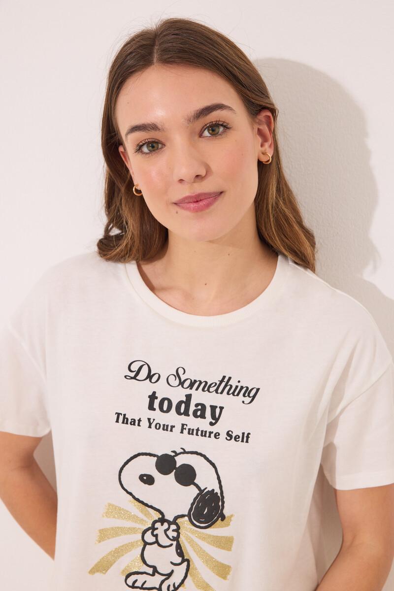 women'secret Pijama largo algodón Snoopy manga corta Envío internacional gratuito