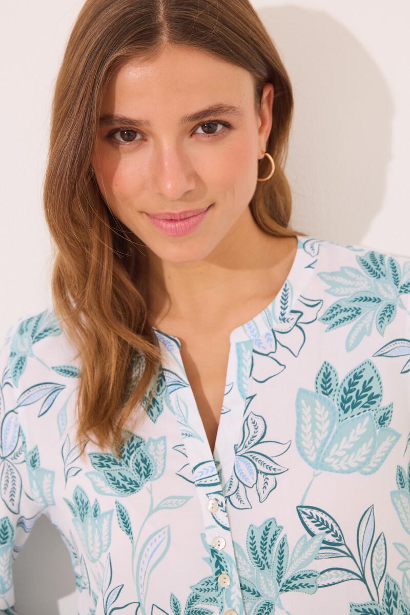 women'secret Camisola viscosa flores verdes Tienda de fábrica