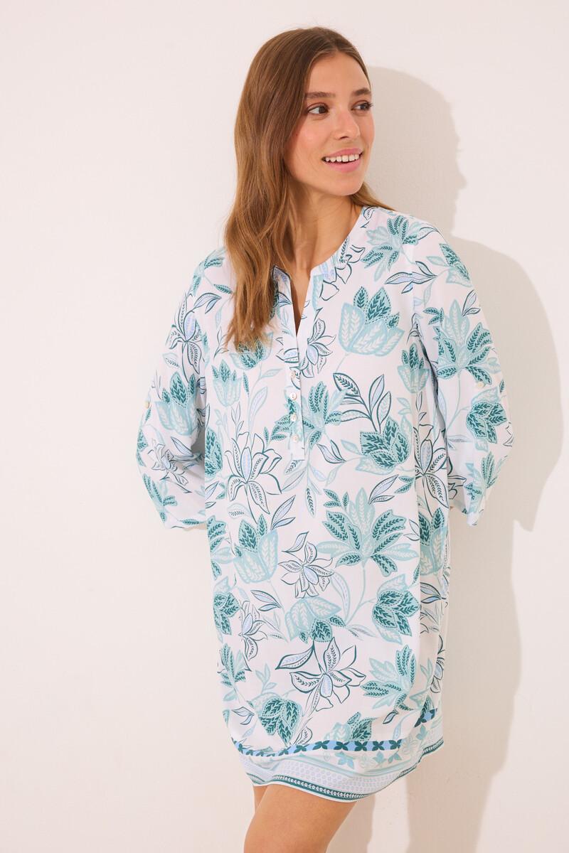 women'secret Camisola viscosa flores verdes Tienda de fábrica