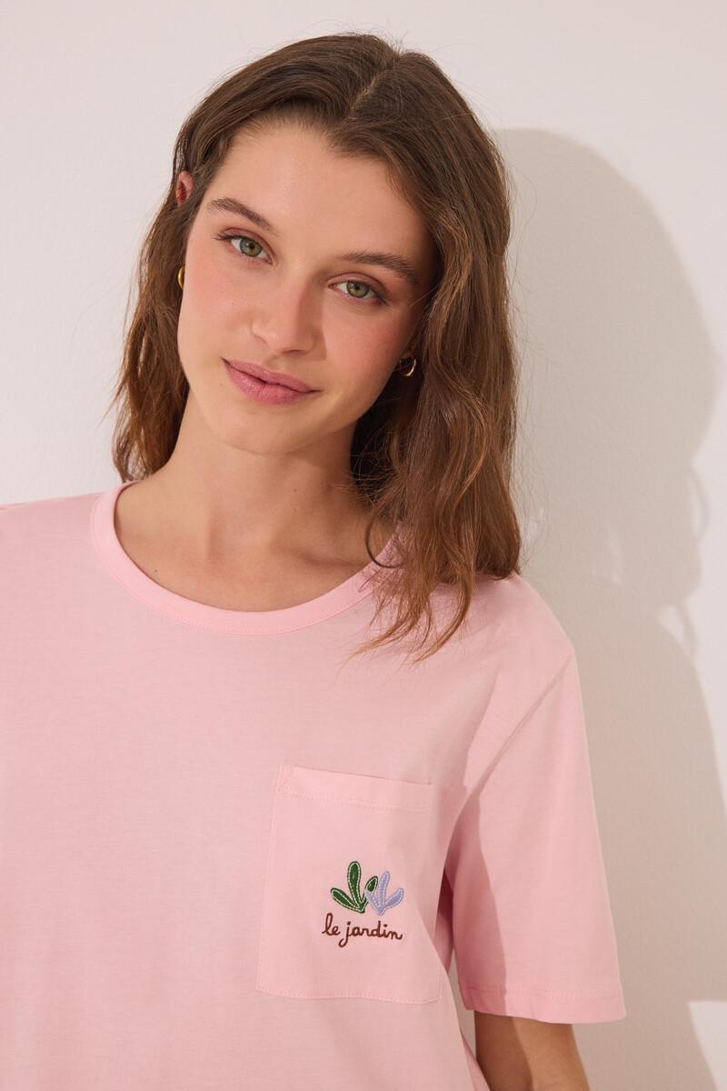 women'secret Pijama Capri 100% algodón rosa macetas Ahorra y exporta