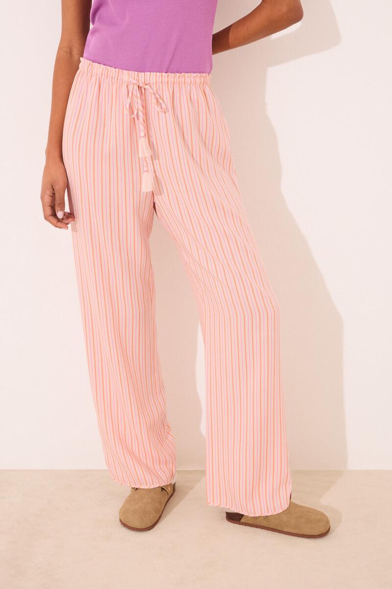 women'secret Pantalón largo viscosa estampado rayas En oferta