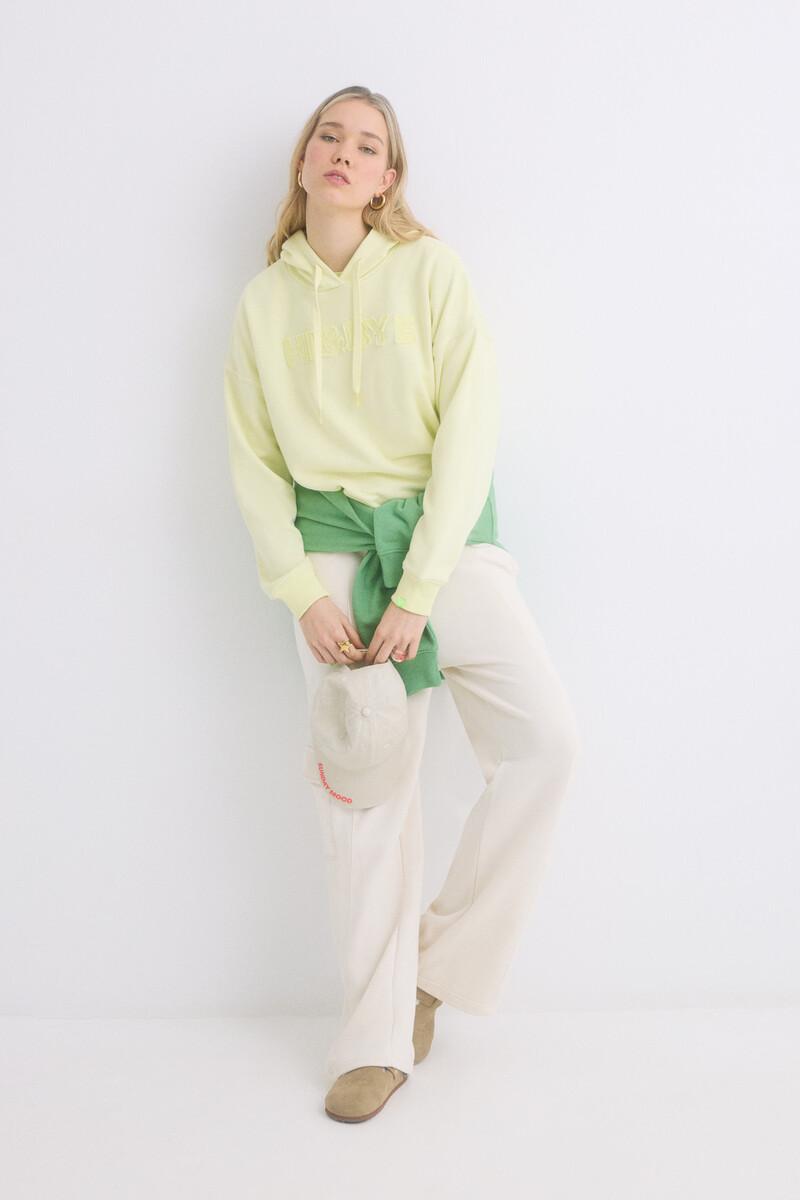women'secret Sudadera capucha felpa algodón amarillo Libre de impuestos
