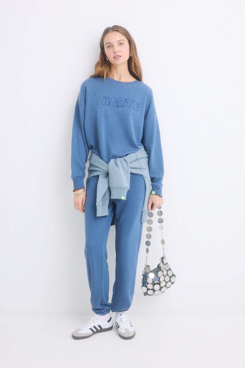 women'secret Sudadera felpa algodón azul Última moda