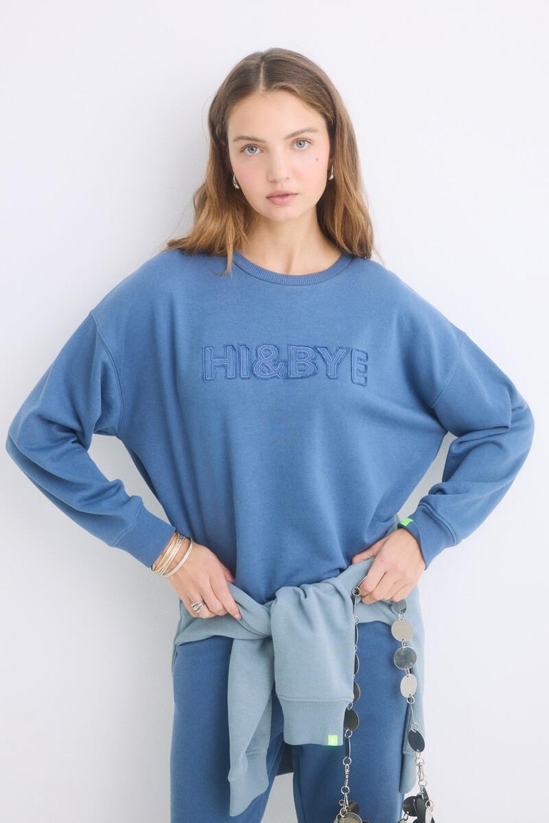 women'secret Sudadera felpa algodón azul Última moda