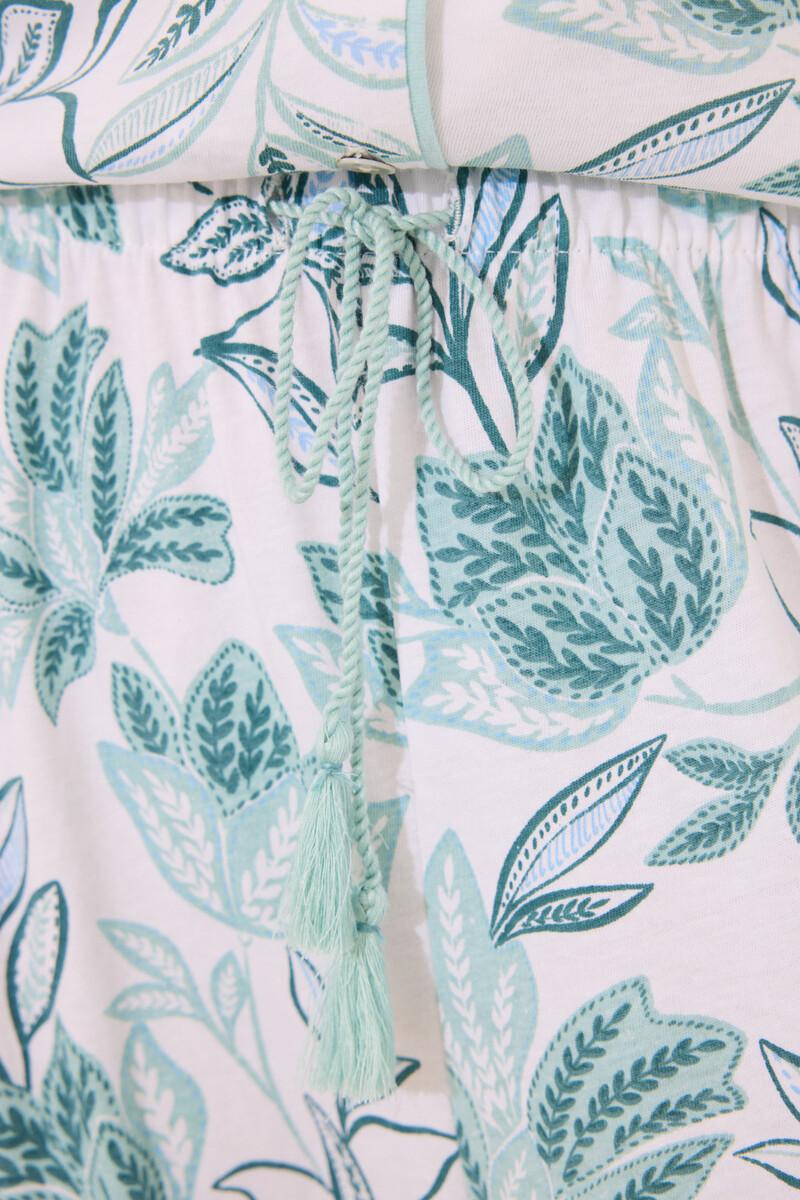 women'secret Pijama camisero 100% algodón flores verdes Descuento por venta flash