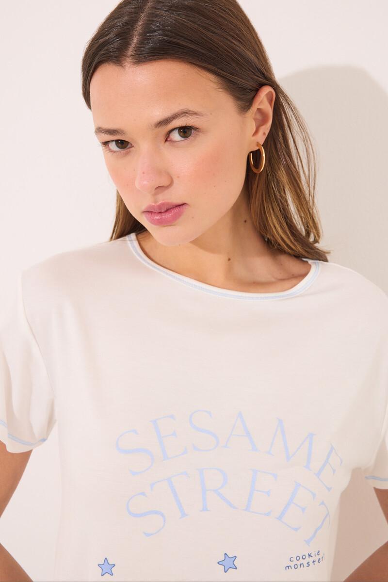 women'secret Pijama viscosa soft touch azul "Barrio Sésamo" Ofertas especiales