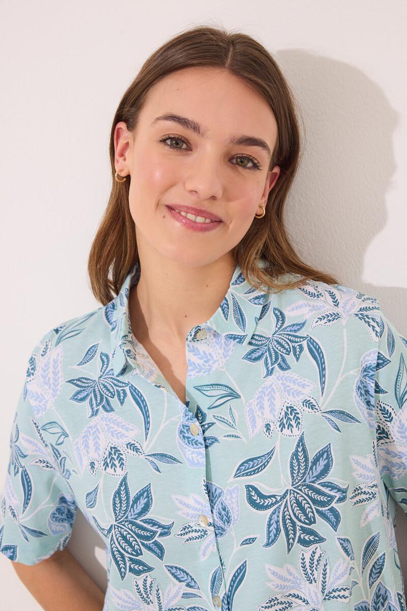 women'secret Pijama camisero Capri 100% algodón flores Precio ultrabajo