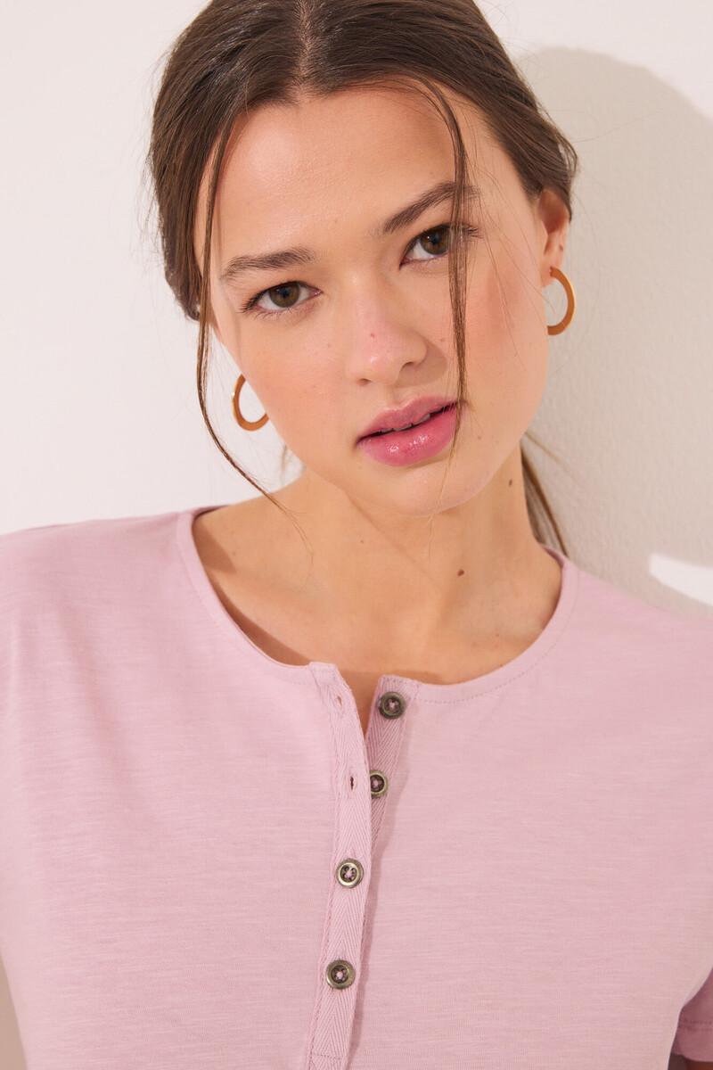 women'secret Camiseta lisa manga corta 100% algodón rosa 2025