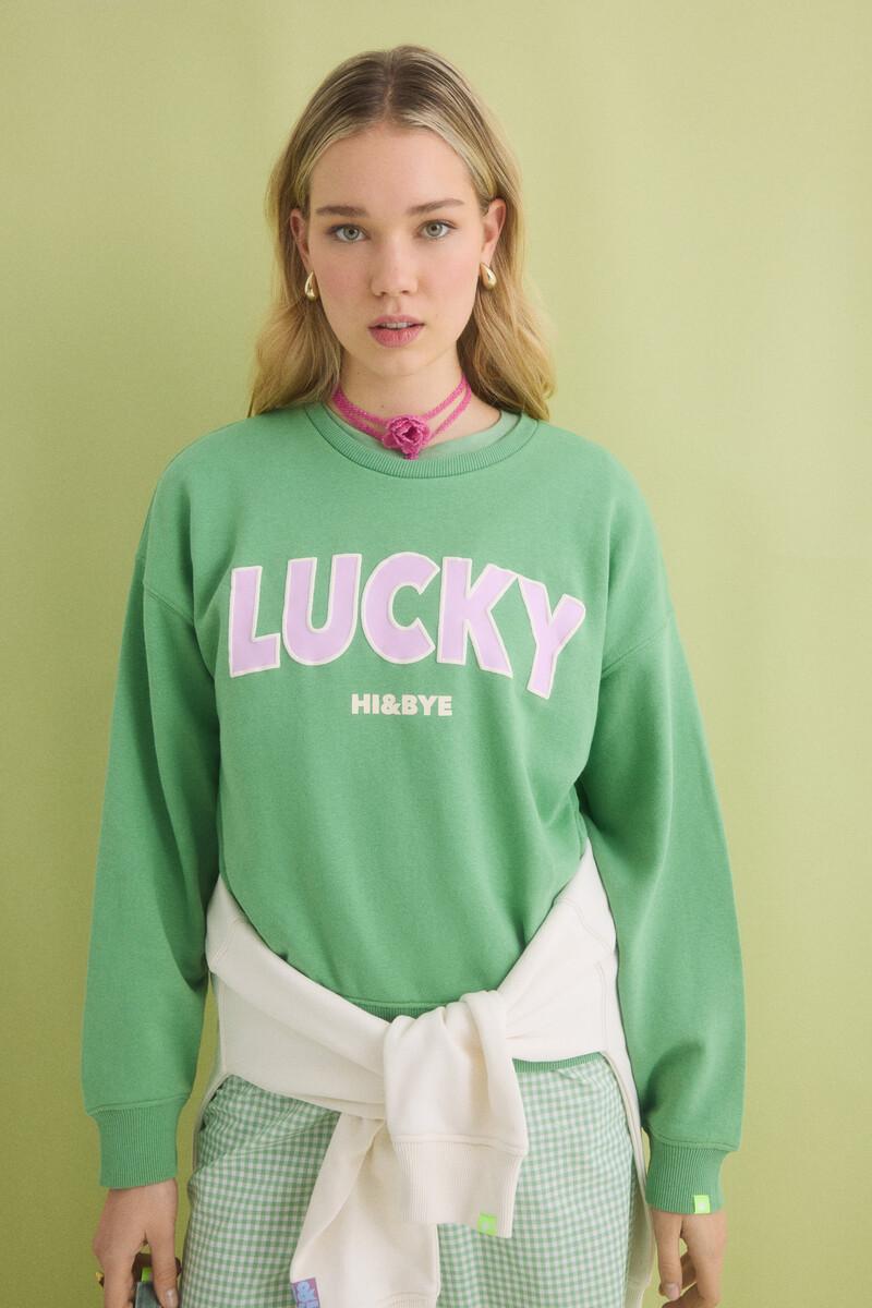 women'secret Sudadera felpa algodón verde Outlet