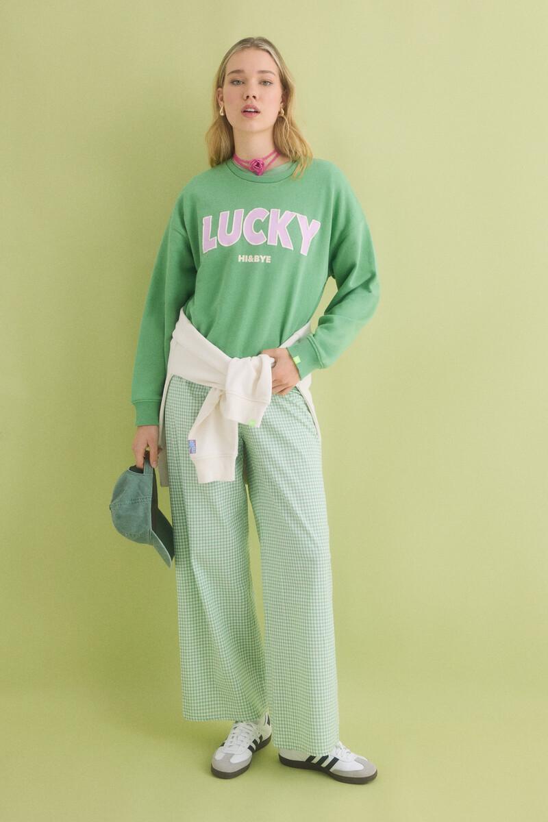 women'secret Sudadera felpa algodón verde Outlet