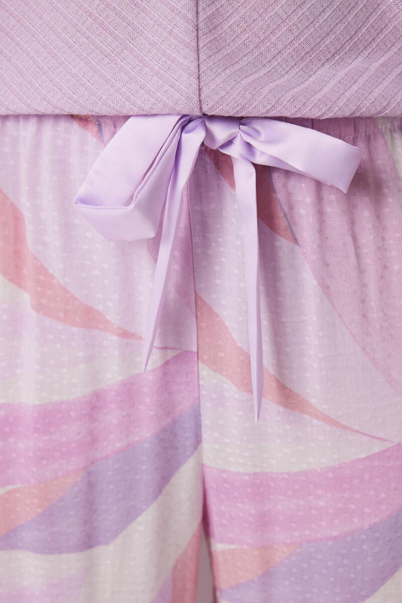 women'secret Pijama Capri estampado geométrico lila Outlet online