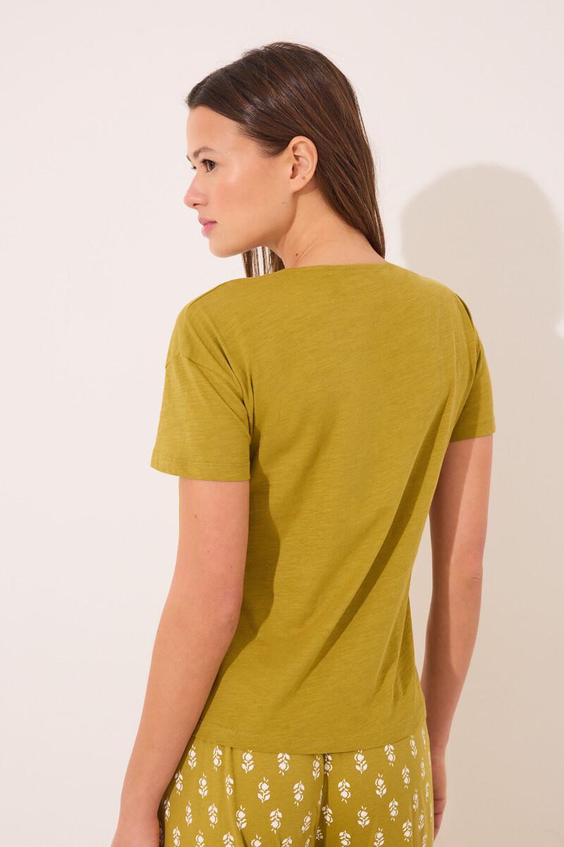 women'secret Camiseta lisa manga corta 100% algodón kaki Tienda