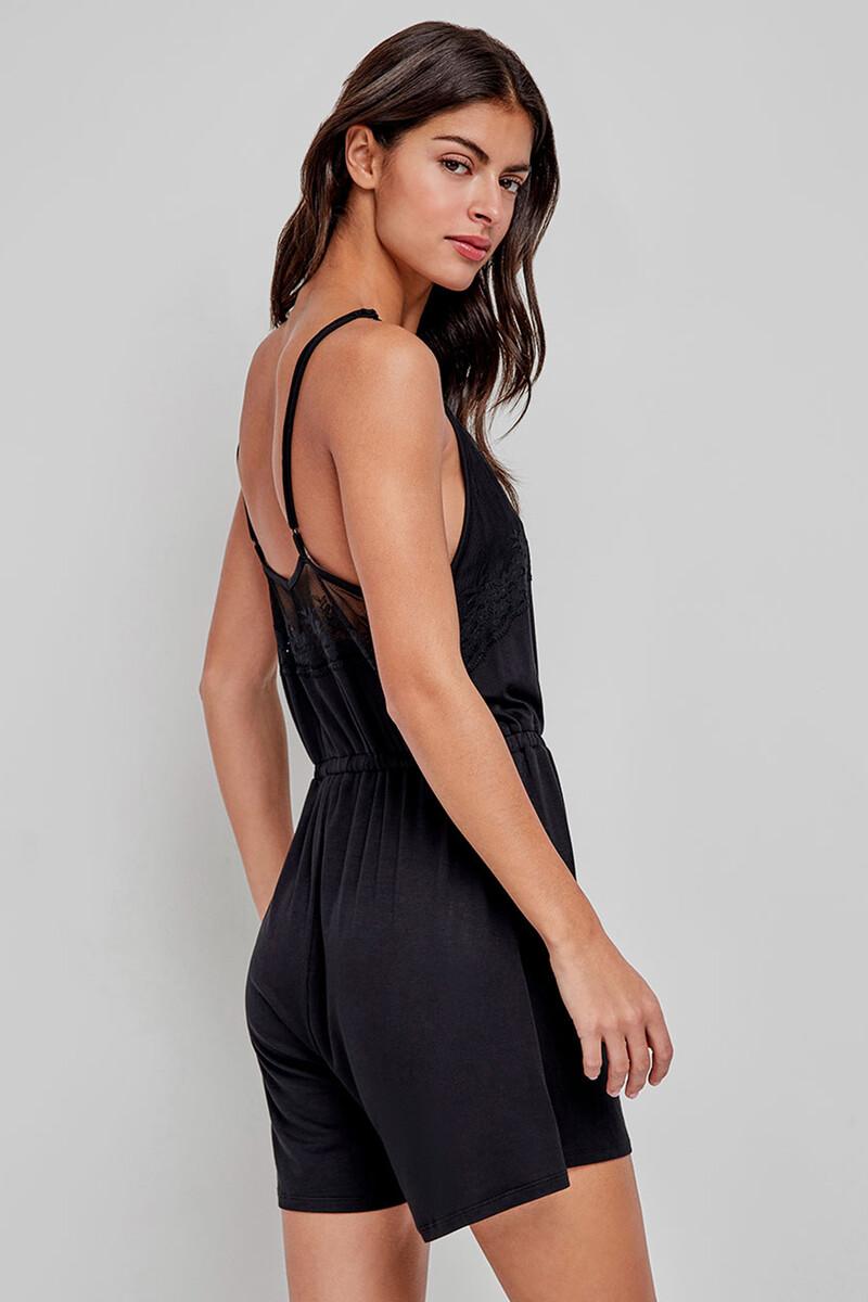 women'secret Mono corto tejido calado negro Rebajas top
