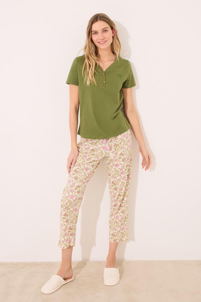 women'secret Camiseta lisa manga corta 100% algodón verde Envío gratis