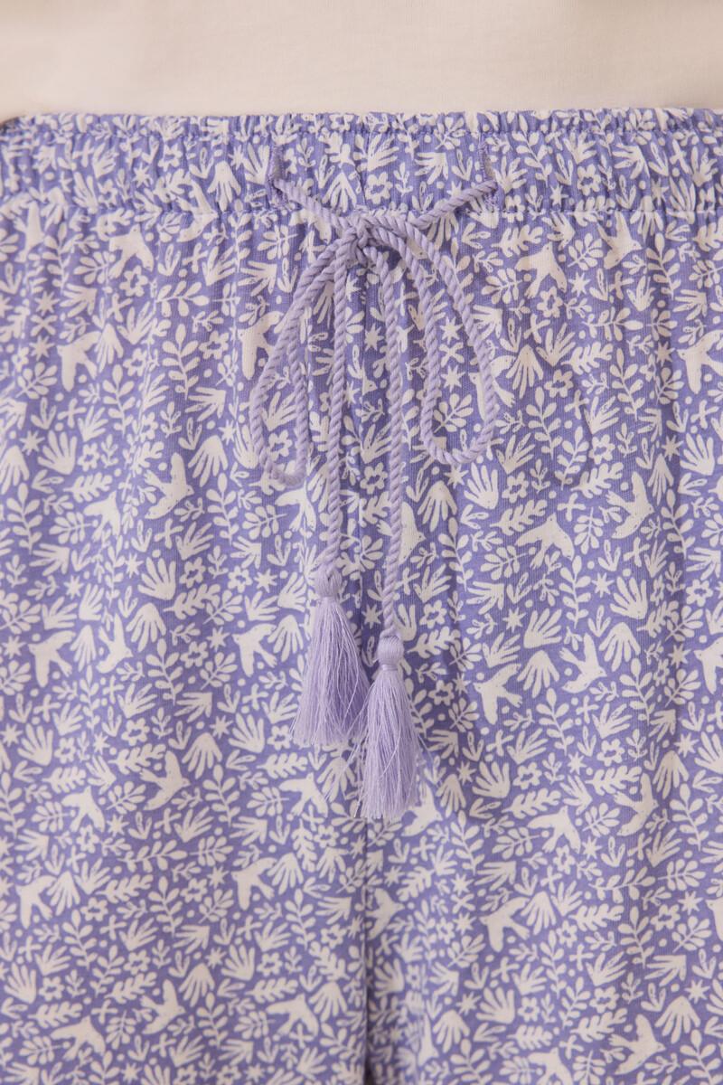 women'secret Pijama Capri 100% algodón blanco flores Últimos 2 días