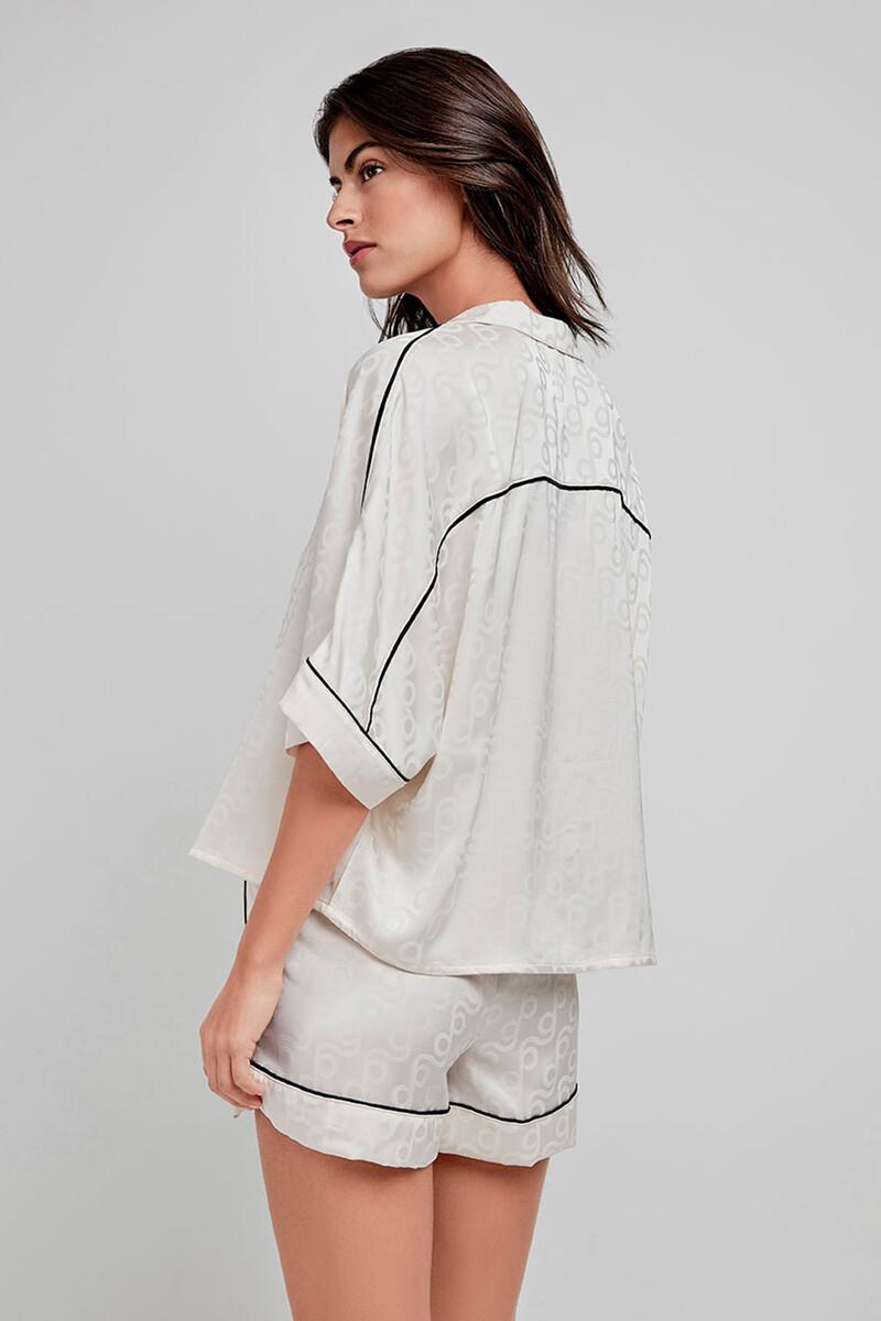 women'secret Pijama corto camisero beige Liquidación
