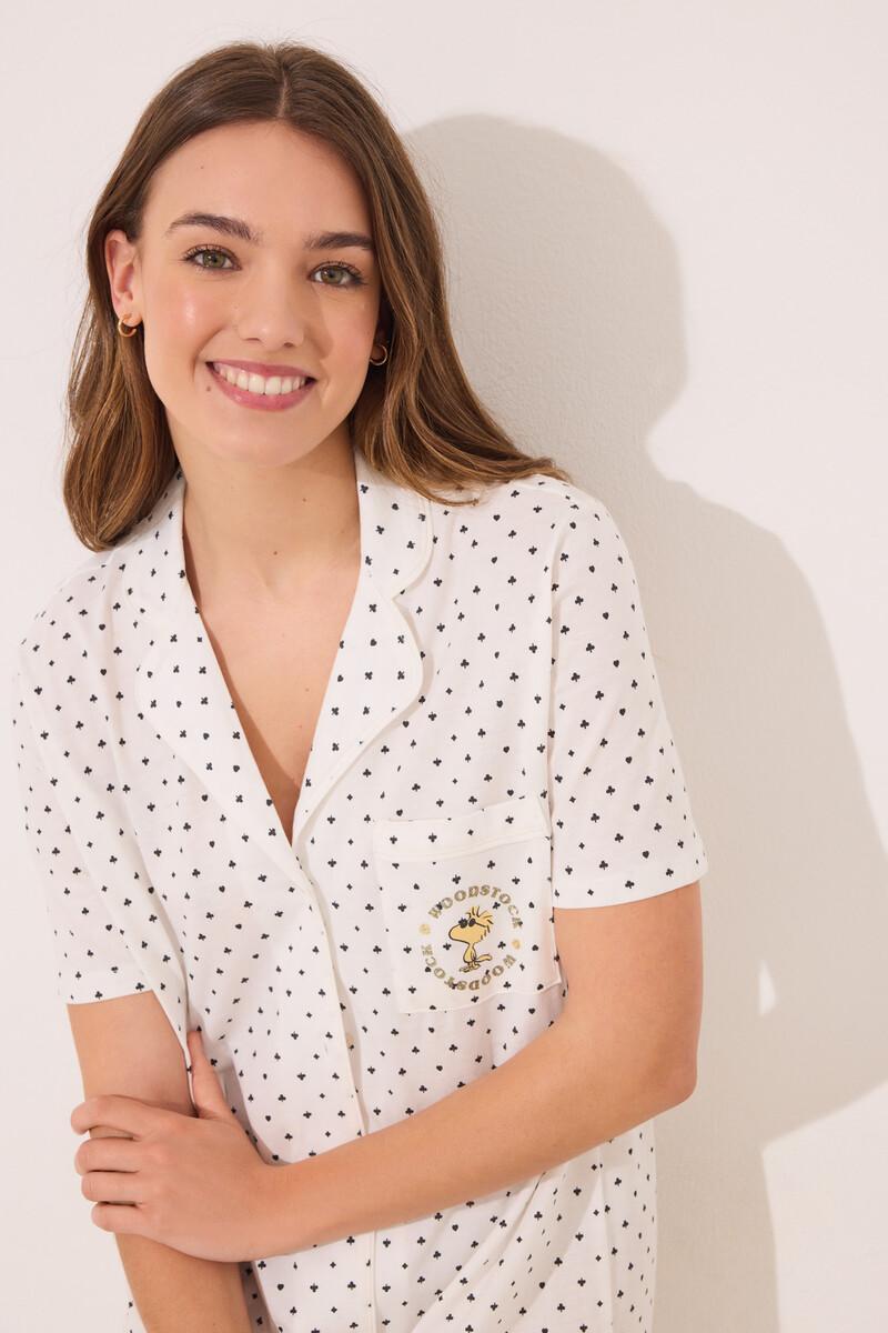 women'secret Camisón camisero algodón topos Snoopy Libre de impuestos