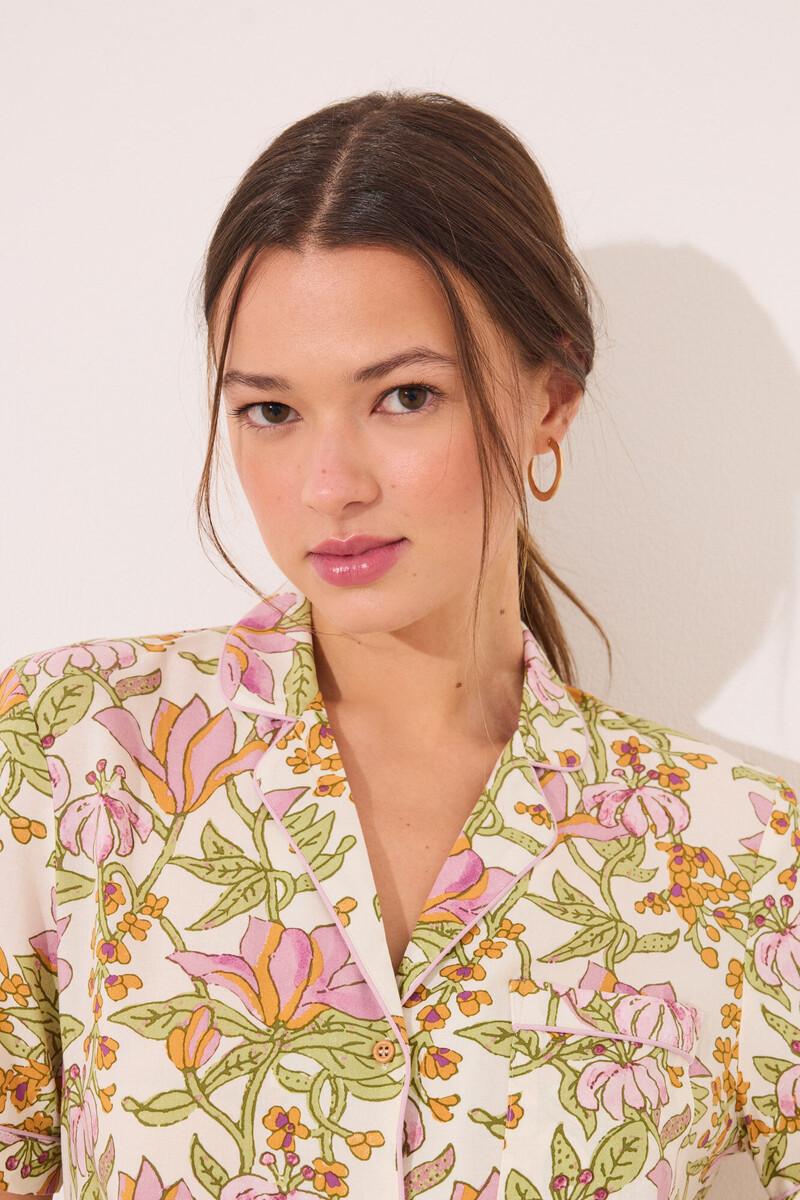 women'secret Pijama camisero viscosa estampado flores Oferta exclusiva