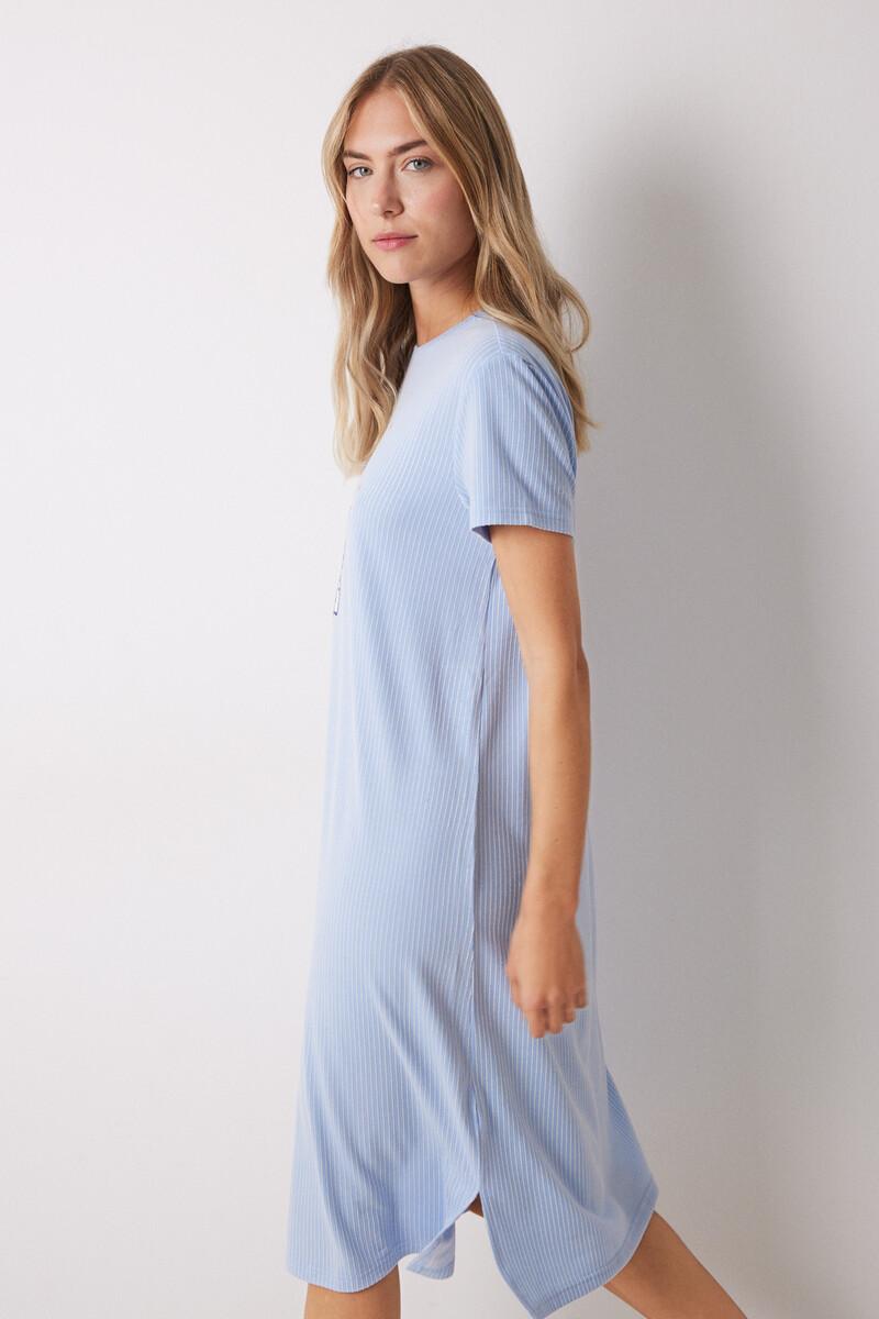 women'secret Camisón midi canalé rayas Snoopy Rebajas de fin de temporada