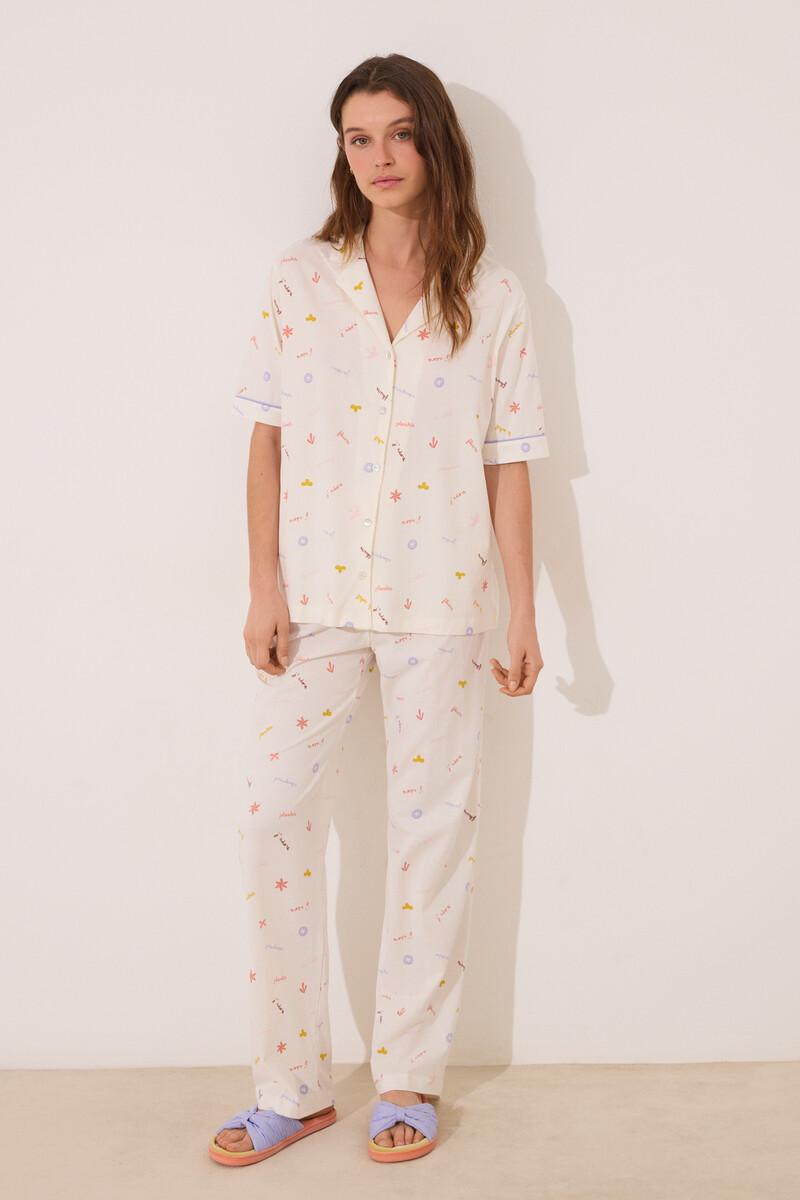 women'secret Pijama camisero 100% algodón print “J´ADORE” Outlet online