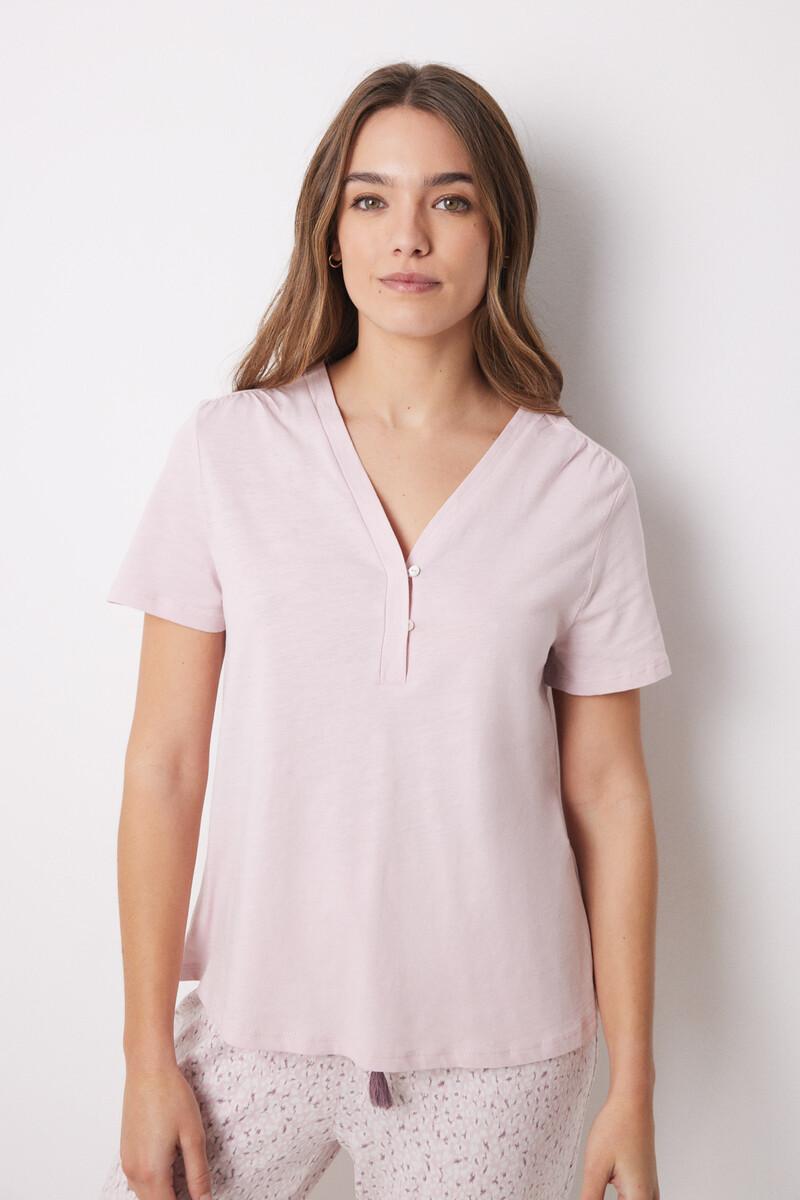 women'secret Camiseta manga corta 100% algodón rosa Rebajas de fábrica