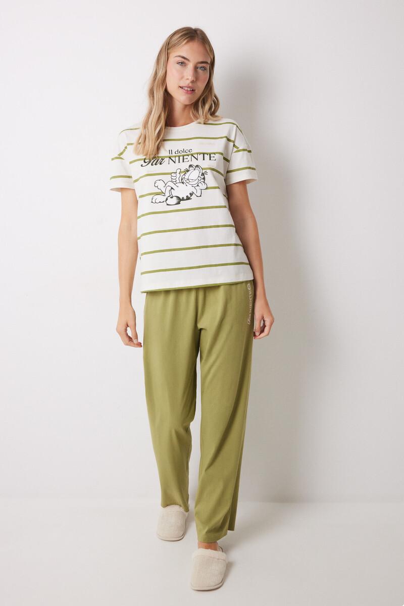 women'secret Pijama largo algodón Garfield manga corta Mejor oferta