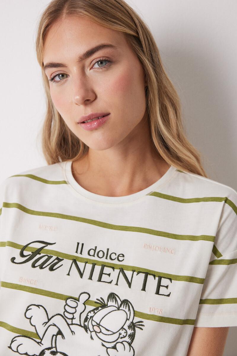 women'secret Pijama largo algodón Garfield manga corta Mejor oferta