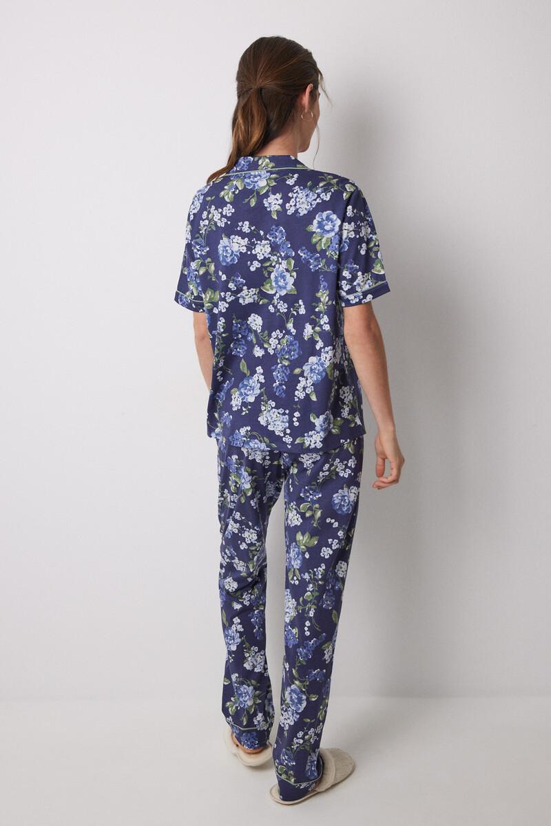women'secret Pijama camisero 100% algodón azul flores Envío gratis