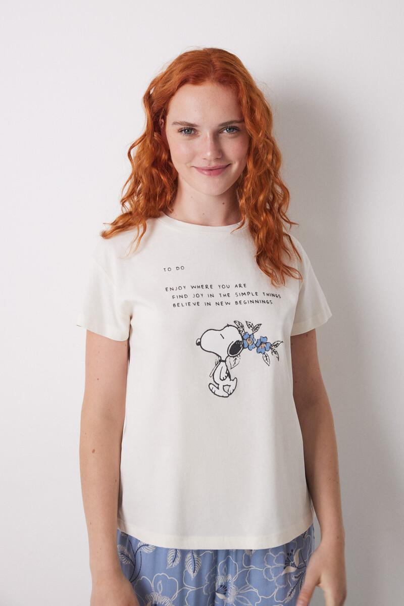 women'secret Camiseta manga corta 100% algodón Snoopy Oferta especial