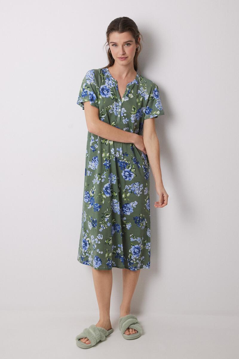 women'secret Camisón midi 100% algodón verde flores Envío gratis