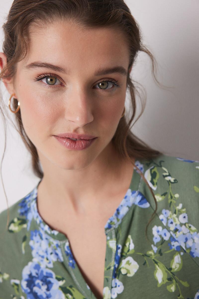 women'secret Camisón midi 100% algodón verde flores Envío gratis