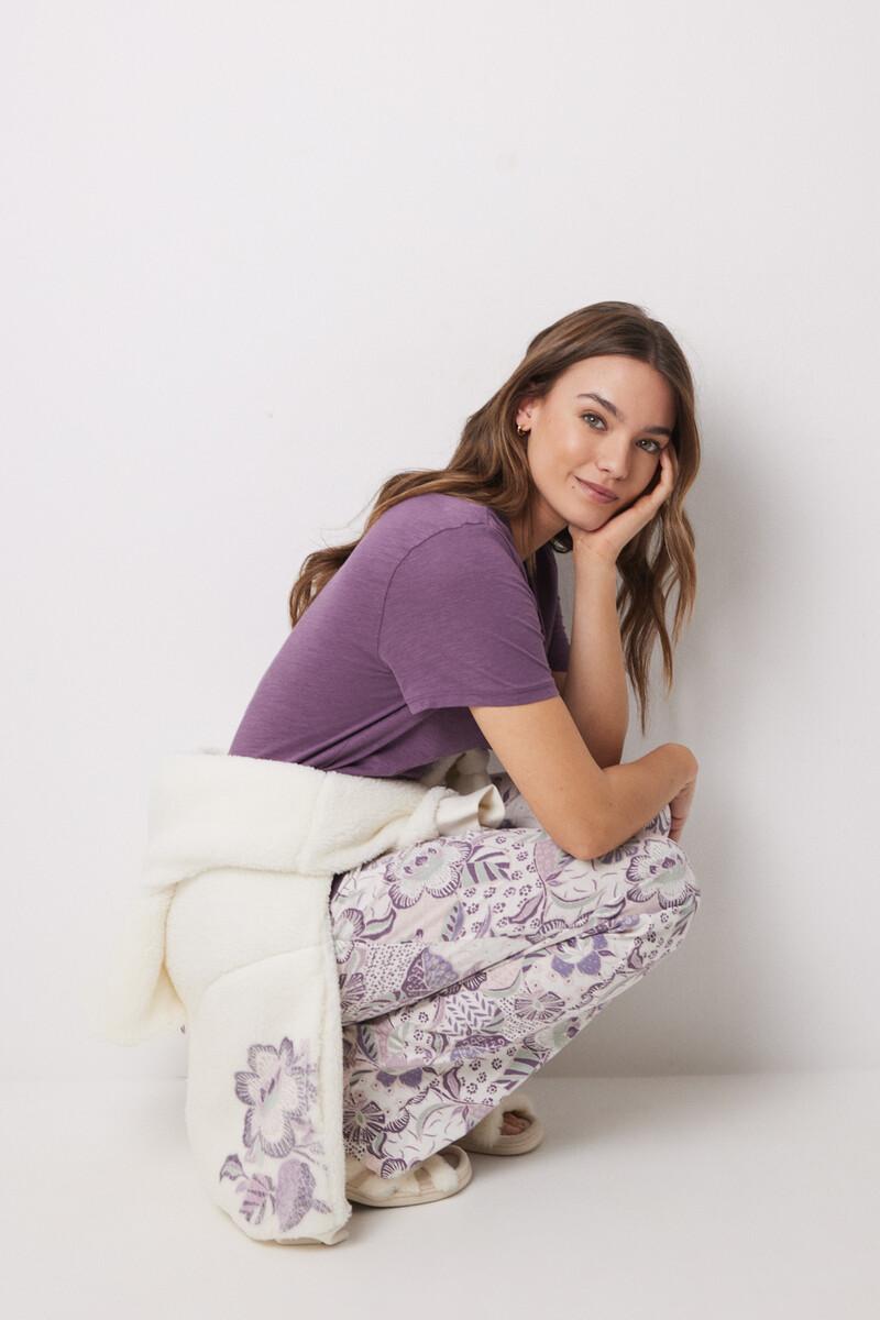 women'secret Camiseta manga corta 100% algodón morado ÚLTIMAS EDICIONES