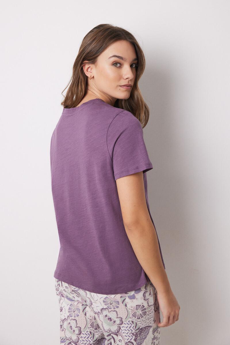 women'secret Camiseta manga corta 100% algodón morado ÚLTIMAS EDICIONES