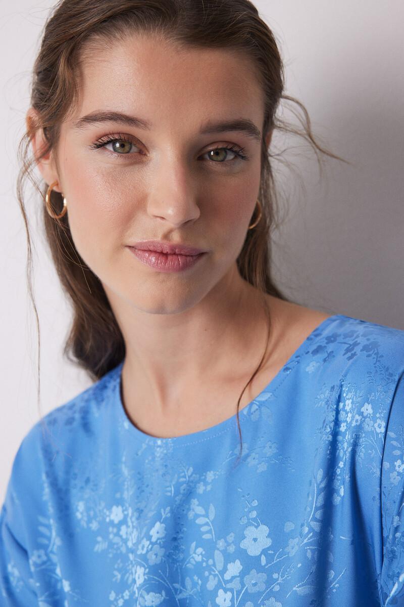 women'secret Vestido caftán satén jacquard azul Tienda
