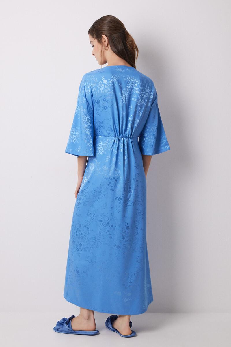 women'secret Vestido caftán satén jacquard azul Tienda