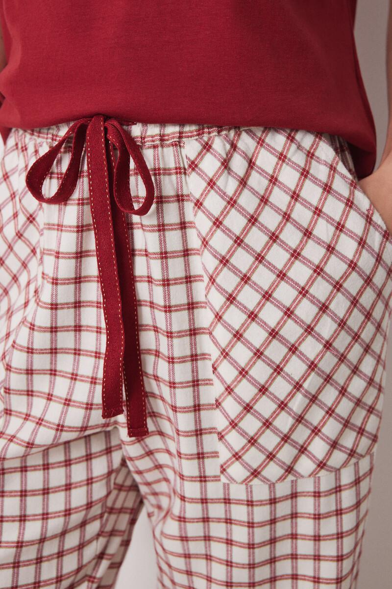 women'secret Pantalón pijama cuadros algodón rojo Ofertas