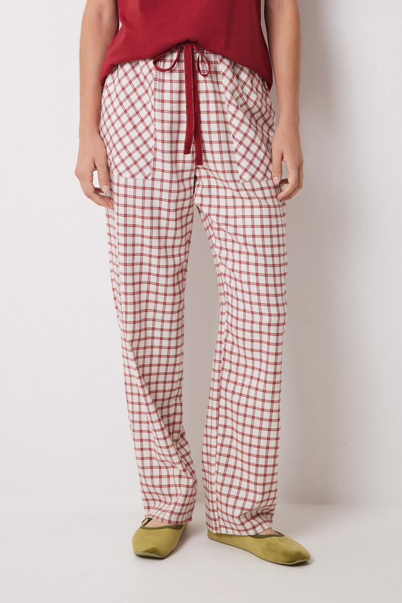 women'secret Pantalón pijama cuadros algodón rojo Ofertas