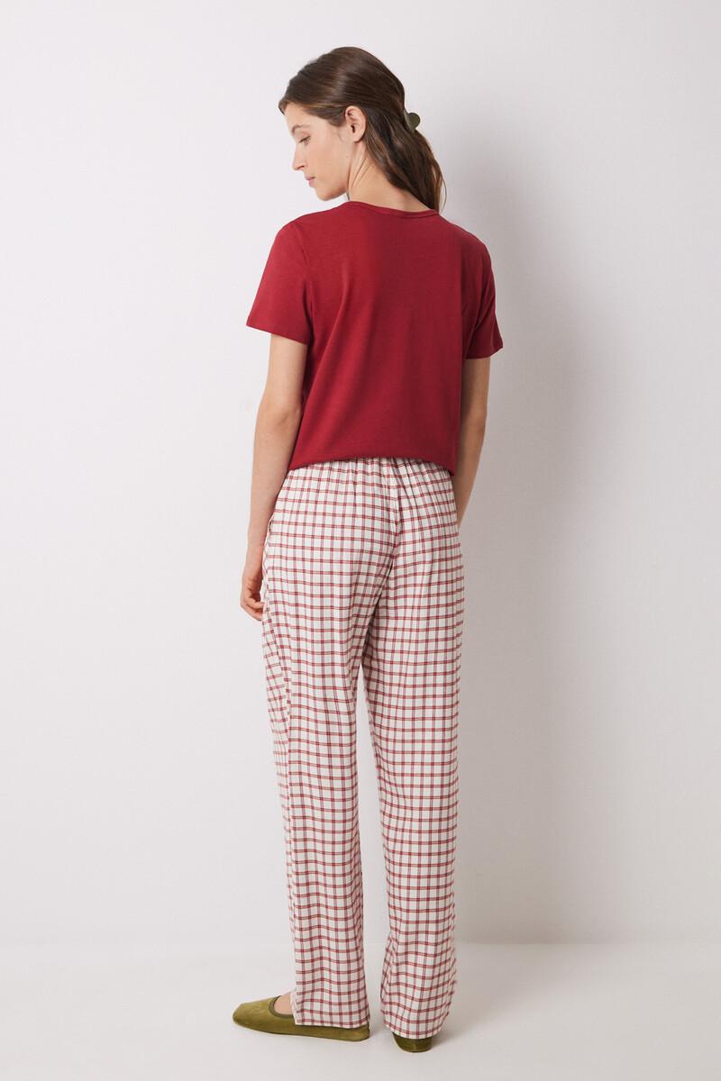 women'secret Pantalón pijama cuadros algodón rojo Ofertas