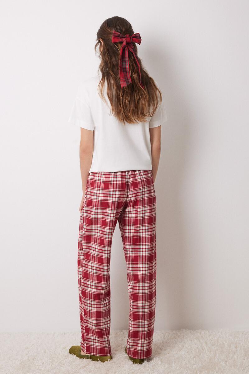 women'secret Pantalón pijama cuadros algodón rojo Venta caliente