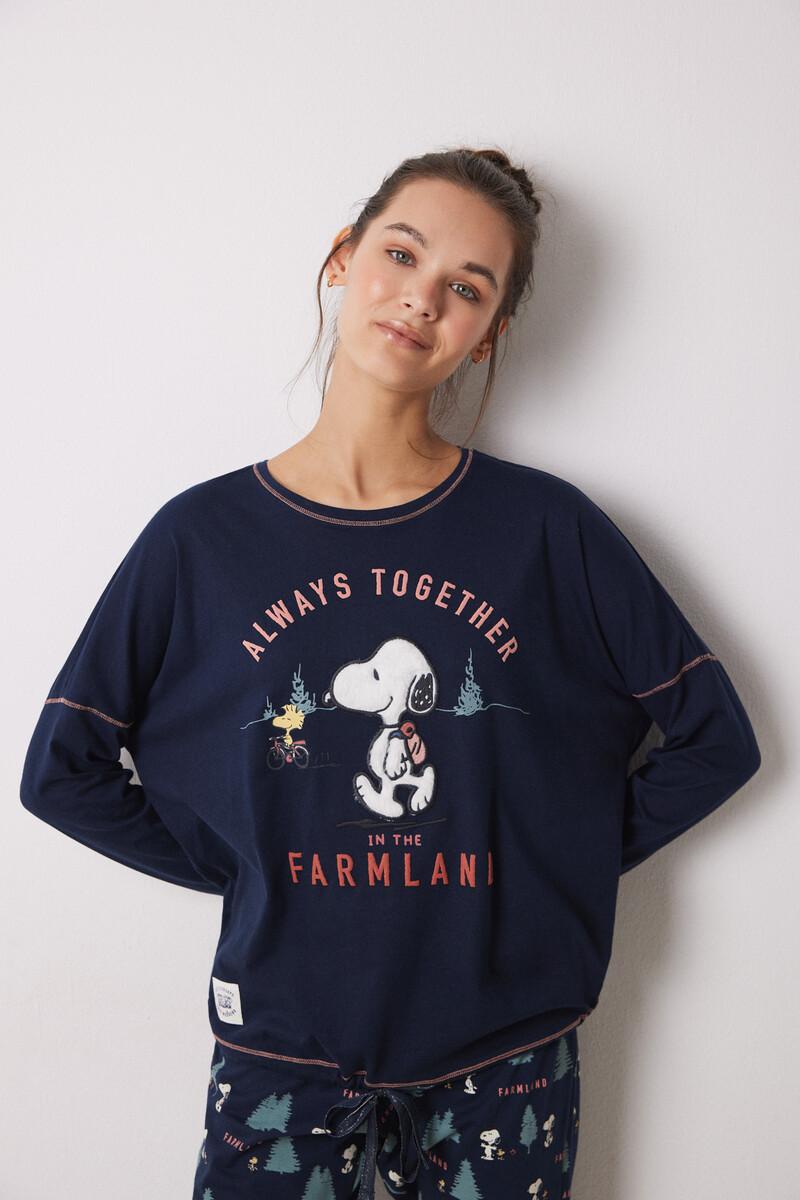 women'secret Pijama largo 100% algodón azul Snoopy Gran oferta